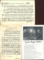 6 db régi, kottás képeslap