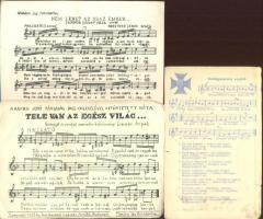 6 db régi, kottás képeslap