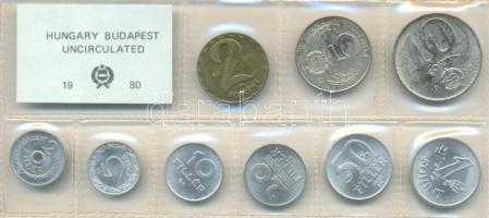 1980. 2f-10Ft 9db klf érmés forgalmi sor fóliatokban T:1