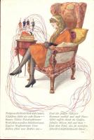 German propaganda, WWI, artist signed (wet damage)