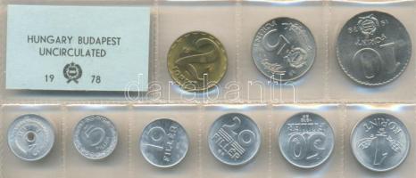 1978. 2f-10Ft 9db klf érmés forgalmi sor fóliatokban T:1