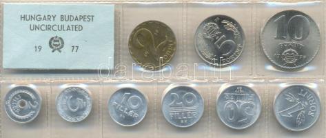 1977. 2f-10Ft 9db klf érmés forgalmi sor fóliatokban T:1