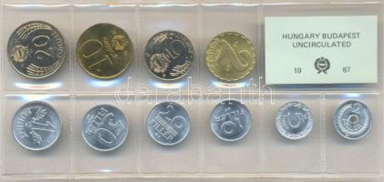 1987. 2f-20Ft 10db klf érmés forgalmi sor fóliatokban T:1