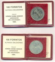 1984. 100Ft "Kőrösi Csoma Sándor" (2x) T:BU,PP mindkettő eredeti tokban, tanúsítvánnyal!