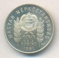 1981. 100Ft "Bulgária 1300 éves" T:PP Műbőrtokban