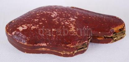 cca 1900 Kézzel faragott lófigurával díszített kis tajtékpipa fa szárral, eredeti, "Echt Meersc...