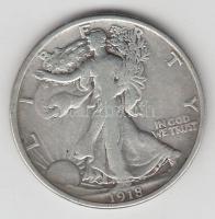 Amerikai Egyesült Államok 1918. 1/2$ Ag "Walking Liberty" T:3 USA 1918. 1/2 Dollar Ag "Walking Liberty" C:F