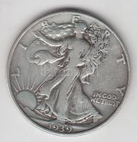 Amerikai Egyesült Államok 1939. 1/2$ Ag "Walking Liberty" T:3 USA 1939. 1/2 Dollar Ag "Walking Liberty" C:F