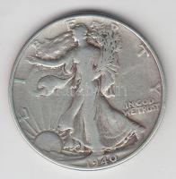 Amerikai Egyesült Államok 1940. 1/2$ Ag "Walking Liberty" T:3 USA 1940. 1/2 Dollar Ag "Walking Liberty" C:F