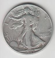 Amerikai Egyesült Államok 1945. 1/2$ Ag "Walking Liberty" T:3 USA 1945. 1/2 Dollar Ag "Walking Liberty" C:F