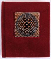 Minikönyv: Dr. Sikota Győző: Vasarely. Bp., é.n., Officina Nova. Kiadói bársonykötésben, fém plakettel