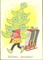 Totó-lottó reklám üdvözlőlapon, s: Macskássy Gyula / Hungarian lottery advertisement (EK)