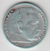 Német 3. Birodalom 1936A 5M Ag "Hindenburg" T:2-/3 German Third Reich 1936A 5 Marks Ag "Hindenburg" C:VF/F