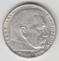 Német 3. Birodalom 1938A 5M Ag "Hindenburg" T:2- German Third Reich 1938A 5 Marks Ag "Hindenburg" C:VF