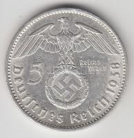 Német 3. Birodalom 1938A 5M Ag "Hindenburg" T:2-
German Third Reich 1938A 5 Marks Ag &quot...