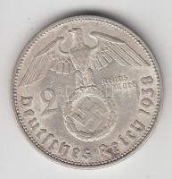 Német 3. Birodalom 1938E 2M Ag "Hindenburg" T:2-
German Third Reich 1938E 2 Marks Ag &quot...