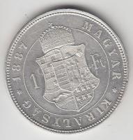 1887KB. 1Ft Ag "Barokk címer" T:2,2- ph