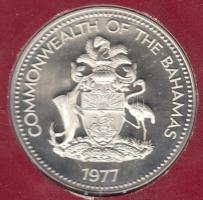 Bahamák 1977. 10$ Ag(0.925)/49,1g "Függetlenség" eredeti vákuumcsomagban és dísztokban T:P...