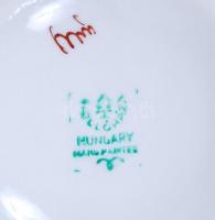 Hollóházi, kottából éneklő kislány, kézzel festett, hibátlan, jelzett  /Handpainted  chinaware singe...