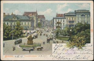 Wroclaw Tauentzien square, tram (small tear)