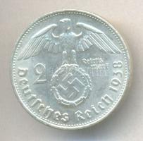 Német 3. Birodalom 1938B 2M Ag "Hindenburg" T:1- German Third Reich 1938B 2 Marks Ag "Hindenburg" C:AU