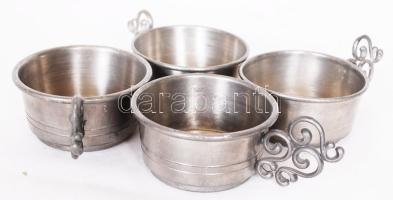 4db jelzett ón csésze /  A set of tin cups