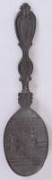 Domborműves díszes ón kanál /  Decorative tin spoon with miniature bas relief, 20cm