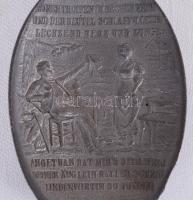 Domborműves díszes ón kanál / 
Decorative tin spoon with miniature bas relief, 20cm