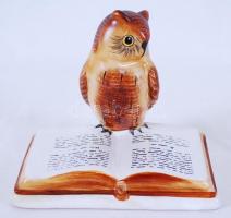 Jelzett porcelán bagoly figura / Chinaware owl figure 12cm