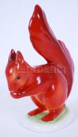 Hollóházi porcelán mókus-figura / Hollóháza chinaware squirrel 11x14 cm