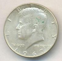 Amerikai Egyesült Államok 1967. 1/2$ Ag "Kennedy" T:2 USA 1967. 1/2 Dollar Ag "Kennedy" C:XF