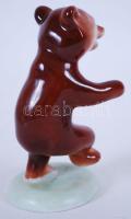 Kézzel festett táncoló medve, jelzett Hollóházi porcelán figura /
Handpainted Hollóházi chinaware fi...