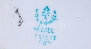 Kézzel festett táncoló medve, jelzett Hollóházi porcelán figura /
Handpainted Hollóházi chinaware fi...