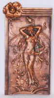 Szecessziós stílusú réz falidísz /  Copper wall plaque in art nouveau style, 33x17cm
