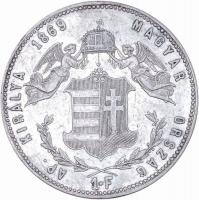 1869KB 1Ft Ag "Angyalos címer" T:2
Hungary 1869 1 Forint Ag "Coat of arms with Angels...