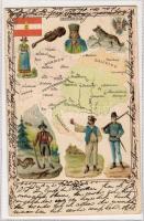 Landkarte der Monarchie mit Typen