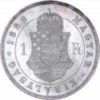 1888KB 1Ft Ag "Barokk címer" T:1,1-
Hungary 1888 1 Forint Ag "Coat of arms" Krem...
