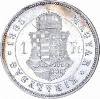 1885KB 1Ft Ag "Barokk címer" T:1,1-
Hungary 1885 1 Forint Ag "Coat of arms" Krem...