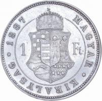 1887KB 1Ft Ag "Barokk címer" T:1-
Hungary 1887 1 Forint Ag "Coat of arms" Kremni...