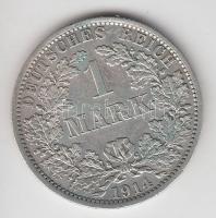 Német Birodalom 1914A 1M Ag T:2 German Empire 1914A 1 Mark Ag C:XF