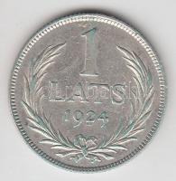 Lettország 1924. 1L Ag T:2 Latvia 1924. 1 Lats Ag C:XF