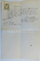 1856 Nyugta 5Ft C.M. okménybélyeggel