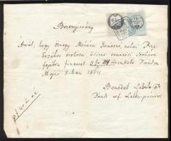 1864 Bizonyítvány 6kr okmánybélyeg + 1kr Hirdetménybélyeg vegyes felhasználással