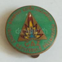 ~1930. "Budapest Szfőv. Gázművei Igazolt Gázszerelő Vállalkozója" zománcozott jelvény, készítő: Jerouschek Bpest, Váci utca 39. T:2