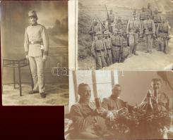 3 db régi katonai fotólap az I. Világháborúból