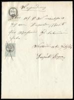 1863 Számla 6kr okmánybélyeg + 1kr Hirdetménybélyeg vegyes felhasználással