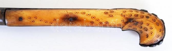 Antik kés, díszített nyéllel, h:23 cm