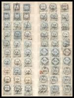 60 db régi okmánybélyeg berakólapon