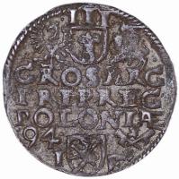 Lengyel Királyság / Poznan 1594. 3Gr Ag "III. Zsigmond" (2.38g) T:2
Poland / Posen 1594. 3...