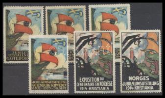 1914-1923 6 db hajózás motívum levélzáró